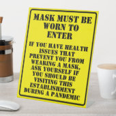 Draag een Masker Bericht Reclamebord Met Voetstuk (Insitu)