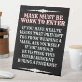 Draag een Masker Bericht Reclamebord Met Voetstuk (Insitu)