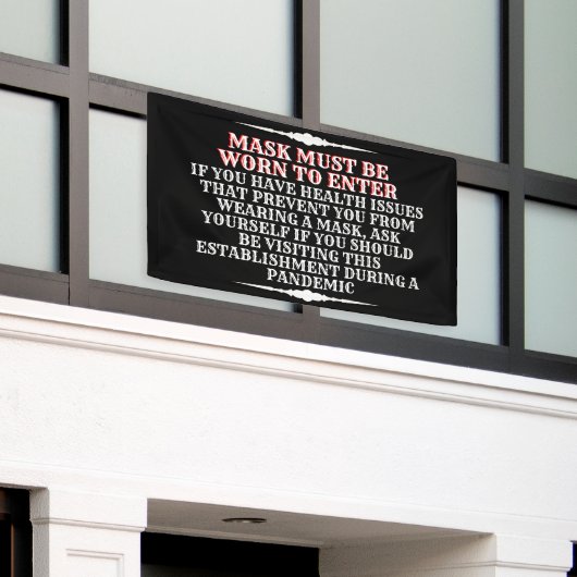 Draag een Masker Bericht Spandoek (Buitenkant Gebouw)