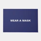 Draag een masker blauw wit douaneminimalist deurmat (Voorkant)