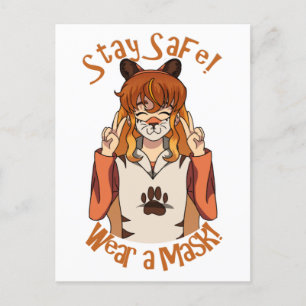 Draag een Masker! Briefkaart