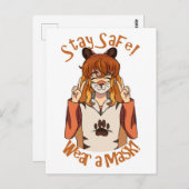 Draag een Masker! Briefkaart (Voorkant / Achterkant)