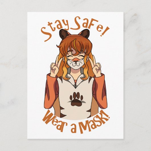 Draag een Masker! Briefkaart (Voorkant)