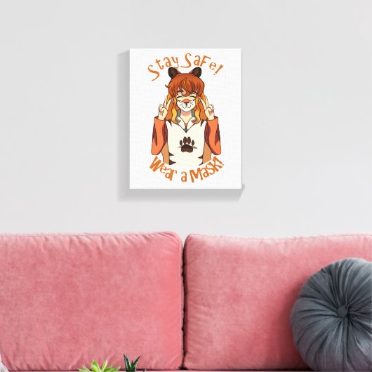 Draag een Masker! Canvas Afdruk (Insitu (Woonkamer))