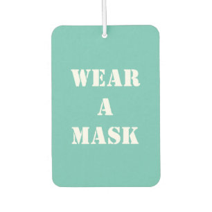 Draag een masker, een lichte, blauwgroen witte min luchtverfrisser