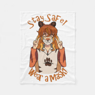 Draag een Masker! Fleece Deken