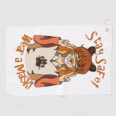 Draag een Masker! Golfhanddoek (Horizontaal)