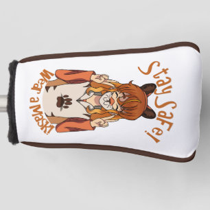 Draag een Masker! Golfheadcover