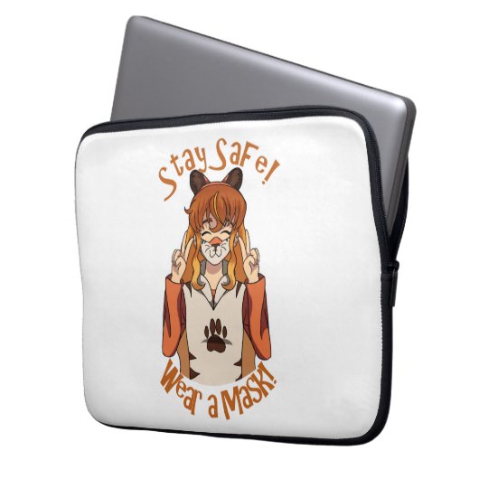 Draag een Masker! Laptop Sleeve (Voorkant Links)