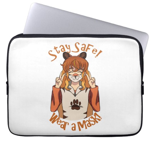 Draag een Masker! Laptop Sleeve (Voorkant)
