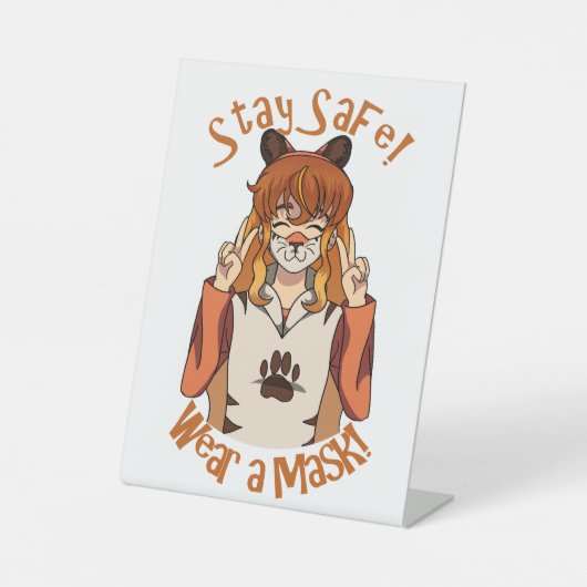 Draag een Masker! Reclamebord Met Voetstuk (Voorkant)