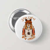 Draag een Masker! Ronde Button 5,7 Cm (Voorkant /achterkant)