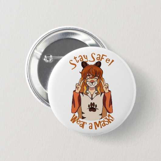 Draag een Masker! Ronde Button 5,7 Cm (Voorkant /achterkant)