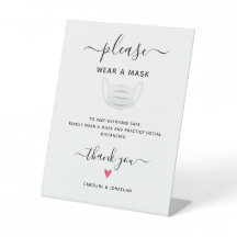 Draag een Masker Social Distancing Simple Wedding 