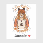 Draag een Masker! Sticker (Vel)