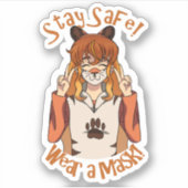 Draag een Masker! Sticker (Voorkant)