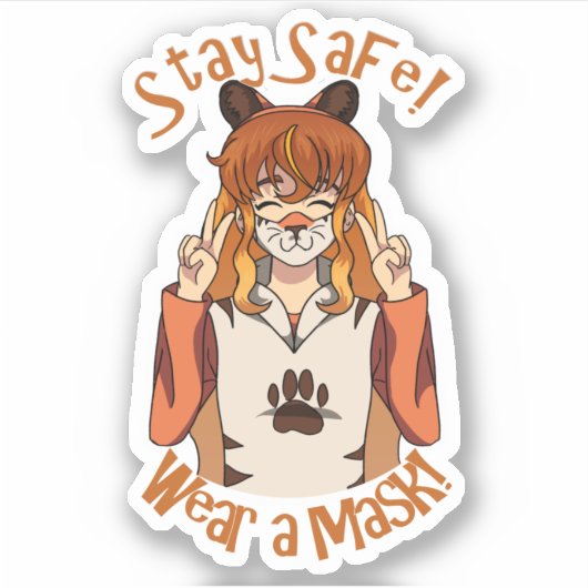 Draag een Masker! Sticker (Voorkant)