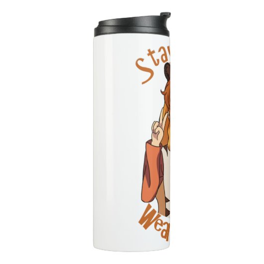 Draag een Masker! Thermosbeker (Gedraaid links)