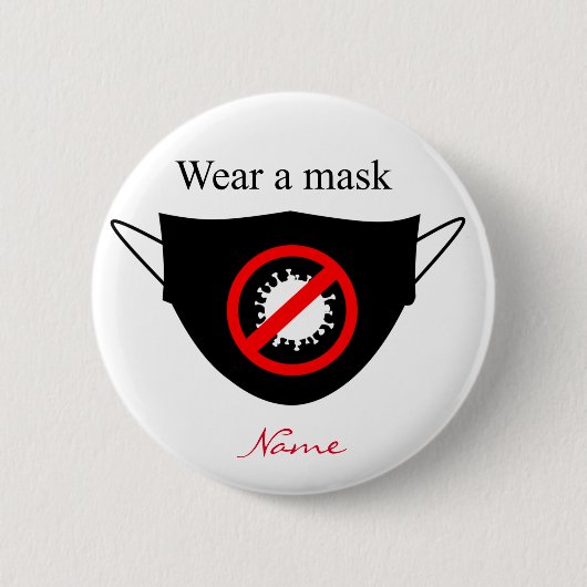Draag een Masker Thunder_Cove Ronde Button 5,7 Cm (Voorkant)