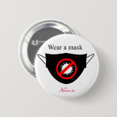 Draag een Masker Thunder_Cove Ronde Button 5,7 Cm (Voorkant /achterkant)