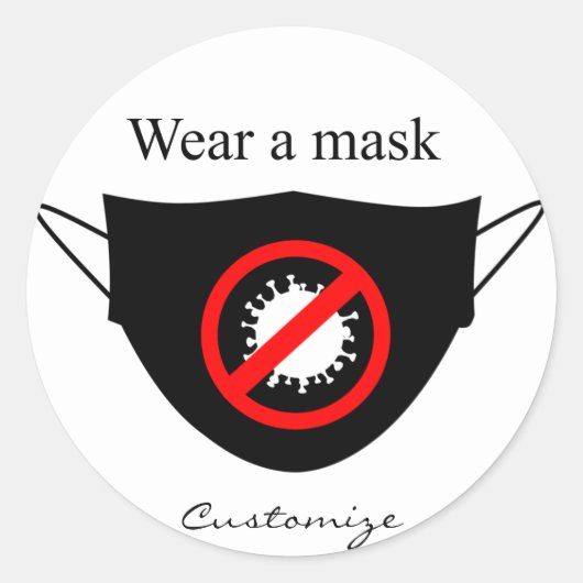 Draag een Masker Thunder_Cove Ronde Sticker (Voorkant)