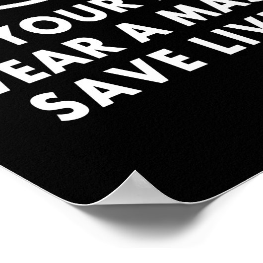 Draag een Masker Uw Deel Volksgezondheid PSA Poster (Hoek)