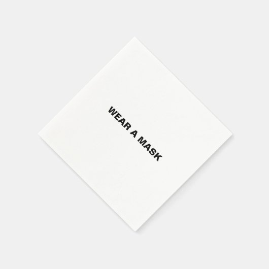 Draag een masker, zwart wit, minimalistisch papier servet (Hoek)
