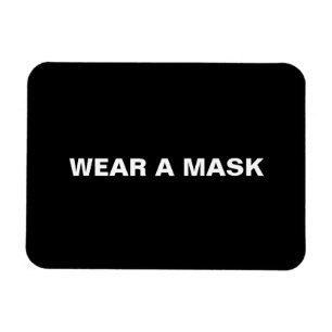 Draag een masker, zwarte witte minimalist magneet