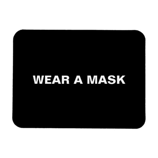 Draag een masker, zwarte witte minimalist magneet (Horizontaal)