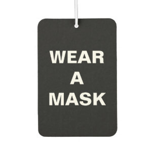 Draag een masker, zwarte witte minimalistische aut luchtverfrisser