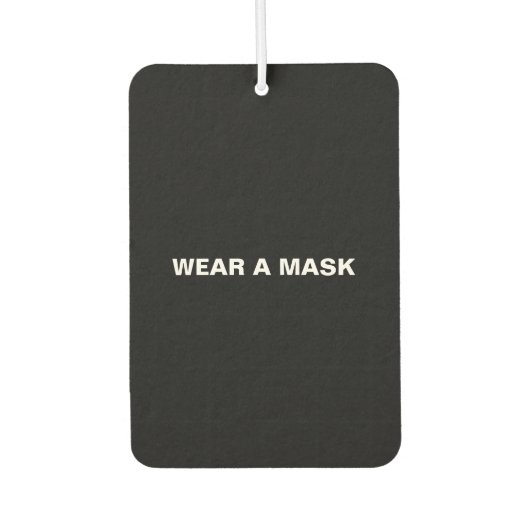 Draag een masker, zwarte witte minimalistische aut luchtverfrisser (Voorkant)