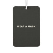 Draag een masker, zwarte witte minimalistische aut luchtverfrisser (Achterkant)