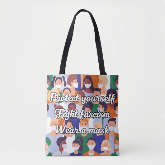 Draag een maskerheldere stijl tote bag (Voorkant)