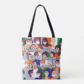 Draag een maskerheldere stijl tote bag (Achterkant)