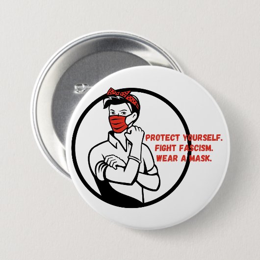 Draag een maskerriveter stijl ronde button 7,6 cm (Voorkant /achterkant)