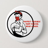 Draag een maskerriveter stijl ronde button 7,6 cm (Voorkant)