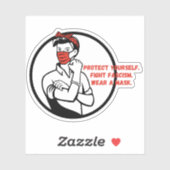 Draag een maskerriveter stijl sticker (Vel)