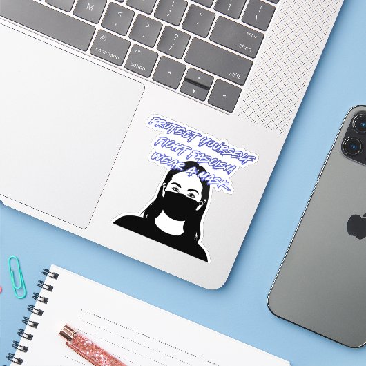 Draag een maskerstijl van graffiti sticker (Laptop met iPhone)