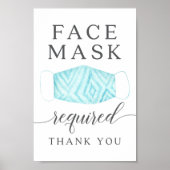Draag een Maskerteken - Vereist Masker - Blauw Mas Poster (Voorkant)