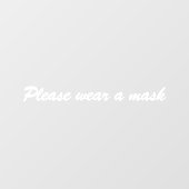 Draag een maskerwitte elegante tekst van het douan raamsticker (Vel)