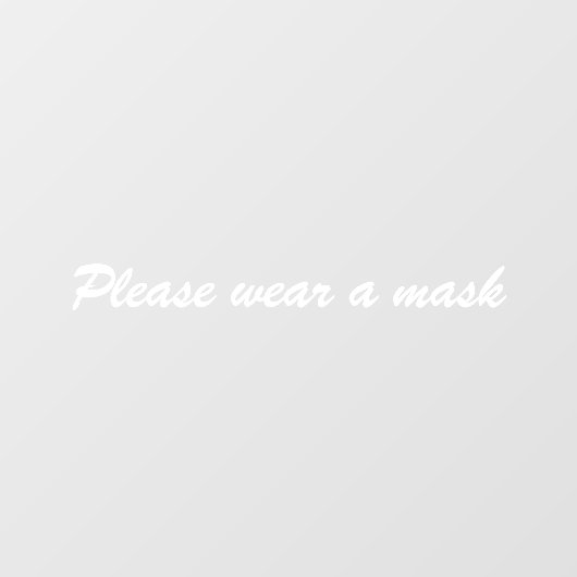 Draag een maskerwitte elegante tekst van het douan raamsticker (Vel)