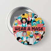 Draag Een Mondkapje Knop Ronde Button 7,6 Cm (Voorkant /achterkant)