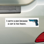 Draag een pistool bumpersticker (Op auto)