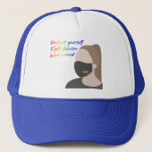 Draag een regenboogmasker trucker pet (Voorkant)