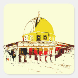 Draag een stukje Jeruzalem: Rotskoepel Vierkante Sticker
