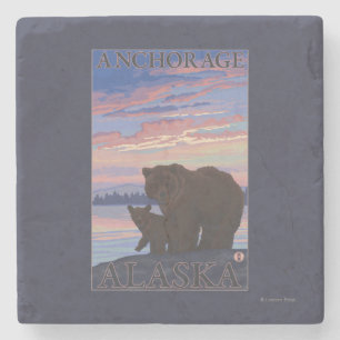 Draag en werp - Anchorage, Alaska Stenen Onderzetter