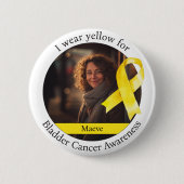 Draag Geel voor Blaaskankerbewustzijn Ronde Button 5,7 Cm (Voorkant)