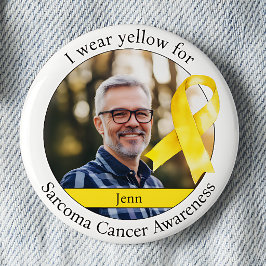 Draag Geel voor Sarcoma Kankerbewustzijn Ronde Button 5,7 Cm
