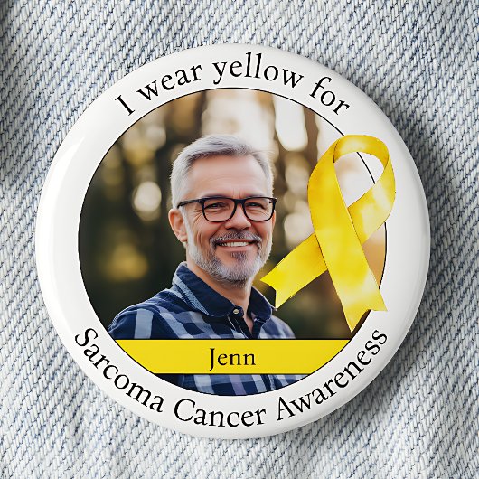 Draag Geel voor Sarcoma Kankerbewustzijn Ronde Button 5,7 Cm