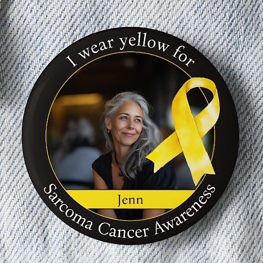 Draag Geel voor Sarcoma Kankerbewustzijn Ronde Button 5,7 Cm